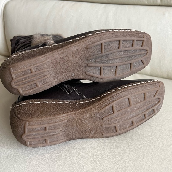 Artica Brown Leather Wedhe Heel Boots Size 37 - Picture 6 of 10